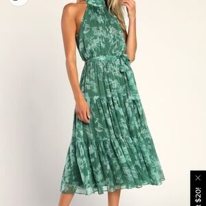 Lulus Green Midi Dress